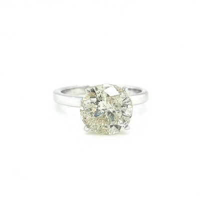 CT Round Cut Diamond Solitaire Engagement Ring K Color I1 - Main Image
