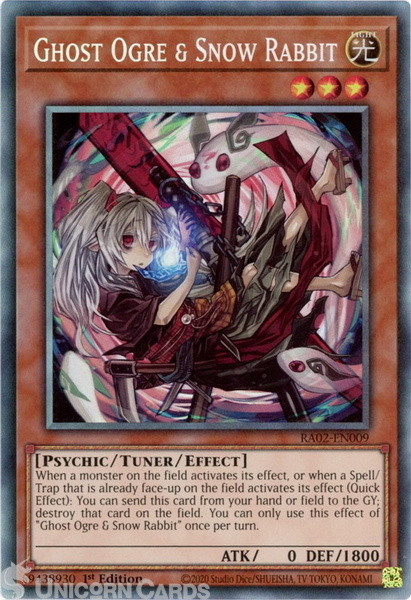 RA02-EN009 Ghost Ogre & Snow Rabbit : Collector's Rare 1st Edition YuGiOh Card
