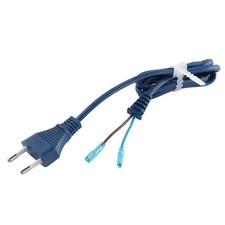 1m Netzkabel Eurostecker Zugentlastung Flachstecker blau Geräte-Anschlussleitung