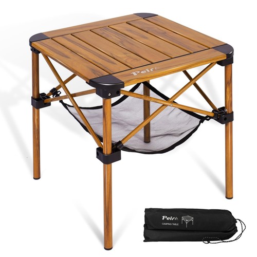 Folding Camping Table, Lightweight Aluminum Foldable Square Table, Roll Up To...