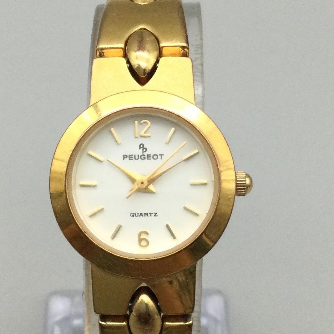 Peugeot Petite Womens Watch 22mm White Dial Gold Tone  display picture 2
