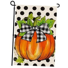 Hello Fall Pumpkin Garden Flag 12x18 Inch, Double garden flag-12 18" orange