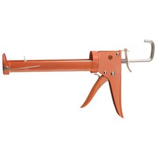 Hyde 46435 Caulk Gun, 10 Oz Container Size, Steel, 10:01, Skeleton Frame, Orange