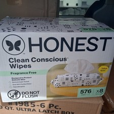 Honest Clean Conscious Wipes Fragrance Free Bulk Pack 576 Count Disposable Wipes