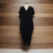Universal Standard x J Crew Dress L Cupro Black Avant Garde Minimalist Long