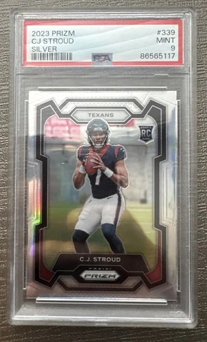 2023 Prizm C.J. Stroud RC Silver Rookie #339 Houston Texans PSA 9 SP Mint Holo