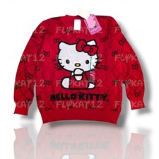 Sanrio Sweaters Sanrio Hello Kitty Red Knit Graphic Crewneck Pullover Cardigan