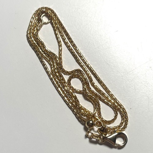 14K Yellow Gold Spiga Chain 22” Length Adjustable Length Heart Made In Italy NEW
