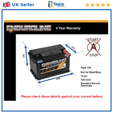 Battery fits BENTLEY ARNAGE BROOKLANDS 4.4 6.7 6.8 1992 on 100 720A 72Ah Quality