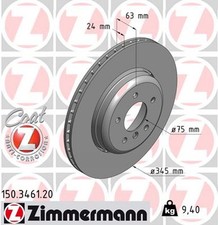 2x ZIMMERMANN Bremsscheibe COAT Z 150.3461.20 f�r BMW E61 E60 E63 E64 5er 6er