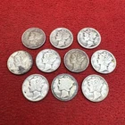 ✨ Storage Find ✨ Lot of 10 Mercury Silver Dimes 90% Silver Mixed Dates
