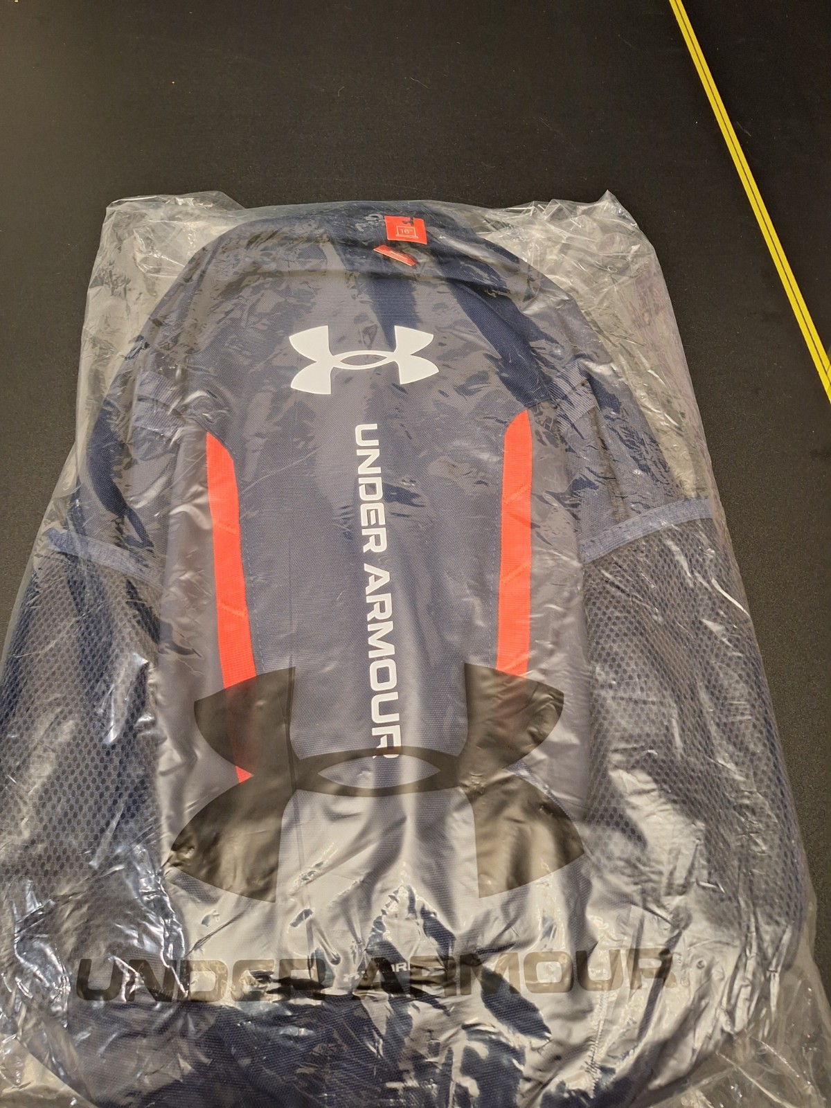 Under Armour UA Hustle 6.0 Unisex OSFM 16" Laptop Backpack, MN Navy/Red/White