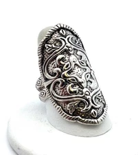 Silpada .925 Sterling Silver Helen of Troy Shield R28096 Size 8.5 13.2g
