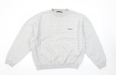 Donnay Damen Pullover Sweatshirt Grau Medium Logo Freizeitpullover