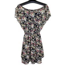Express Floral Print Off Shoulder Mini Dress XS