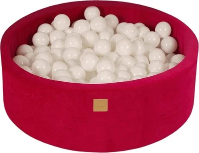 Baby Bällebad, MEOWBABY Kinder Samt Weichschaum Ballgruben mit 200 Bälle 90x30cm