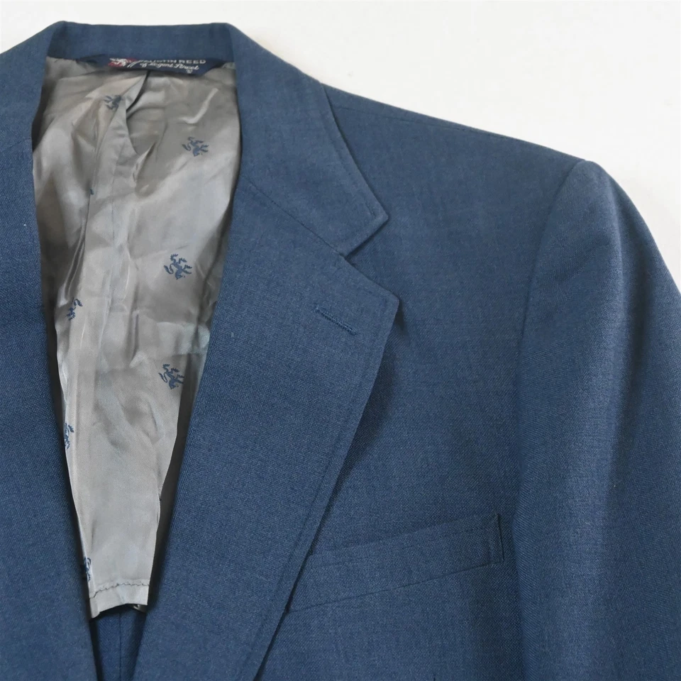 Chaqueta Blazer Abrigo Deportivo De Colección EE. UU. Austin Reed 40R Azul Hopsack Botón Dorado Para Hombre Foto 2 de 4