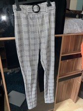 SHEIN SXY High Waist Glen Plaid Belted Trousers - Size XS
