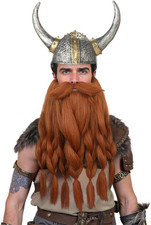 Realistic - Novelty Viking Dwarf Pre-Styled Braided Fake Beard for Cosplay Hal