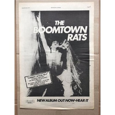 - BOOMTOWN RATS LOOKIN' AFTER NO. 1 POSTER SIZED original music press advert fro