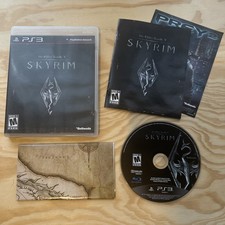 🔴 The Elder Scrolls V: Skyrim (PlayStation 3, 2011) Complete W/ Manual & Map