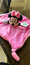 Disney Baby Minnie Mouse Plush Lovey Security Blanket Pink w/ Pacifier Clip