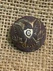 Dug Relic Civil War Eagle C Cavalry Overcoat Button Good Gold Plating With Shank