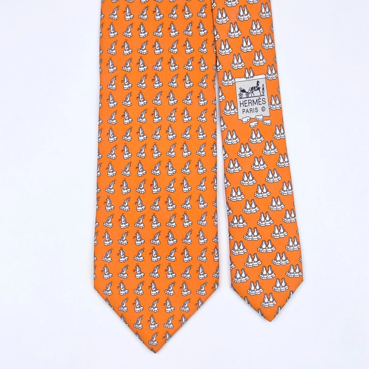 HERM‚àö√†S Orange 100% Silk Ties for Men for sale | eBay