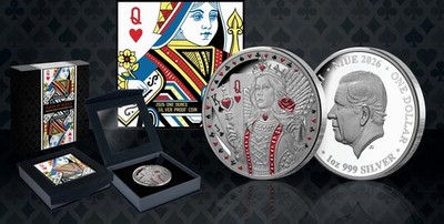 Niue 2026 QUEEN OF HEARTS Face Playing Card $1 1 Oz Pure Silver