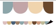 Multicolor Scalloped Classroom Border and Swatch Stickers for Teaching Supplies