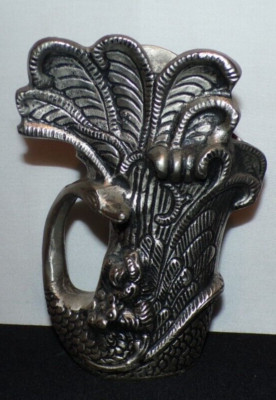 Vintage Metal Ostrich Vase Wall Pocket Art Aluminum (C377)