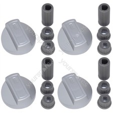 4 X New World Universal Universal Cooker/Oven/Grill Control Knob And Adaptors