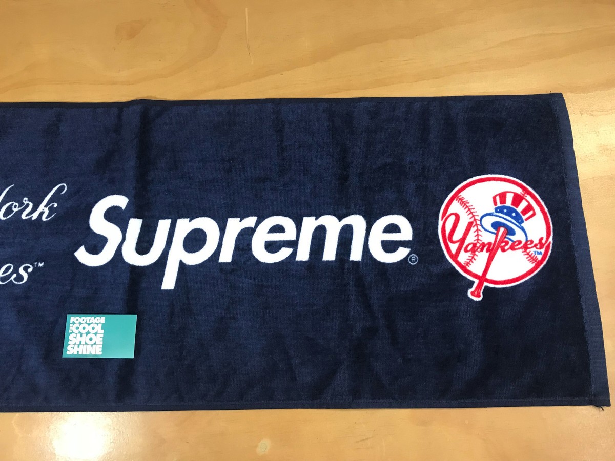 SUPREME 47 BRAND MLB NEW YORK YANKEES BOX LOGO HAND TOWEL SUPREME 47 BRAND MLB NEW YORK YANKEES BOX LOGO HAND TOWEL
