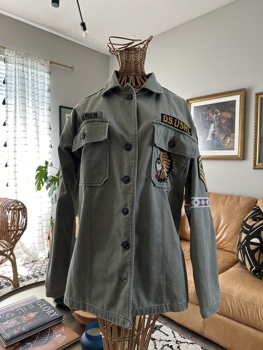 ralph lauren women green military jacket denim supply