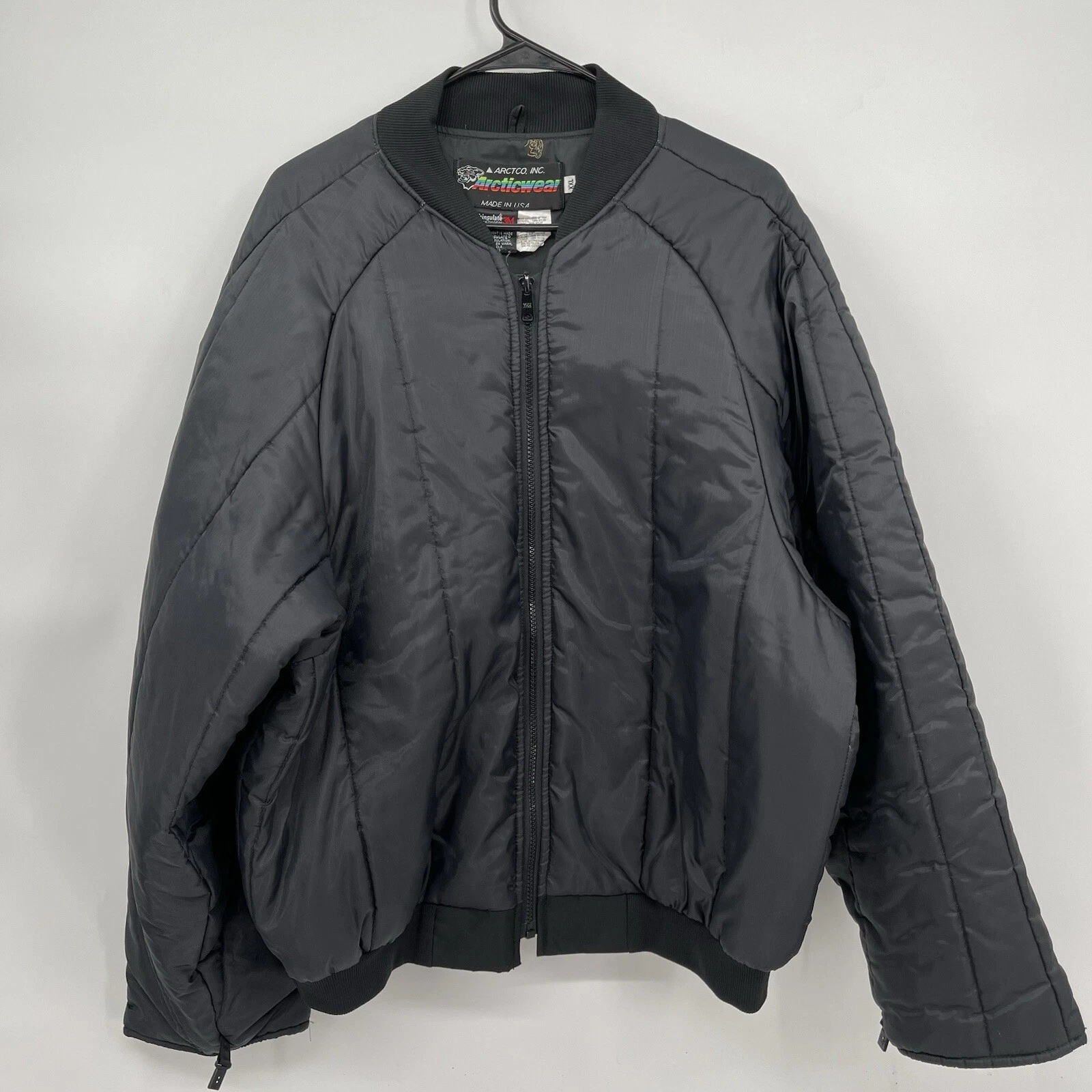 Arctco Arcticwear XXL Bomber Jacket Mens Black Thinsulate Quilted Made in USA