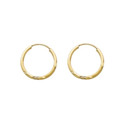 Creolen Gold 14 Karat Gelbgold 1,5 mm Diamantschliff