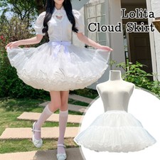 4 Layers White Petticoat Fluffy Lolita Girl Skirt Support Soft Yarn Tutu Skirt