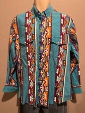 Men's Vtg WRANGLER Cowboy Cut X Long Tails Single Needle Shirt USA Sz 16 1/2 x34