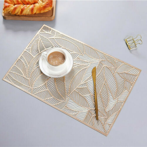Matches21 Set Di 4 Tovagliette Americane Intrecciate In Plastica 45x30 Cm - Colore Nero E Argento - 4