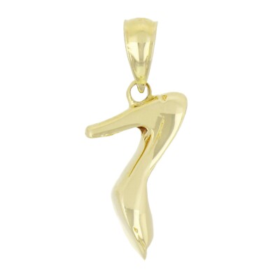 14-karat-Gelbgold-Solid-Stiletto-Schuhanhänger mit offener Zehenspitze 1,7 Gramm
