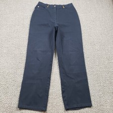 ST JOHN Sport Pants size 4 Navy Blue High Waisted Straight Trouser