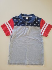 GYMBOREE American Flag T Shirt Polo Tee L large 10 Boys Girls school