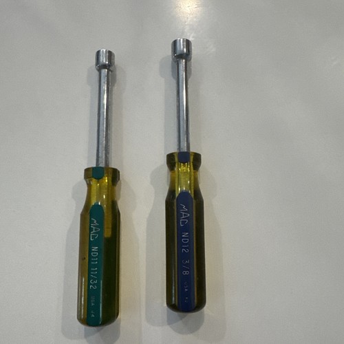 MAC Tools USA VINTAGE Yellow Hard Handle ND11 & 12 SAE 6 Point Nut ...