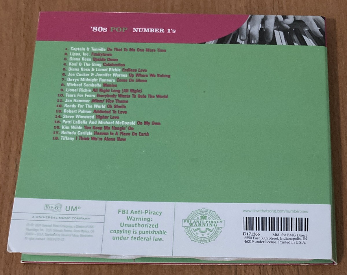 80's Pop - Number 1's - Universal Music CD - Club Ed | eBay