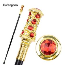Golden Red Artificial Diamond Walking Cane Fashion Decorative Walking Stick 93cm