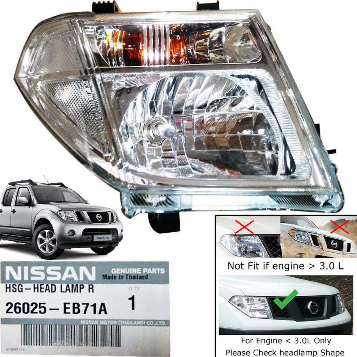 NAVARA D40 右ヘッドライトRH社外品 For Nissan D40 Pathfinder Navara 06-14 Frontier Head Light Head
