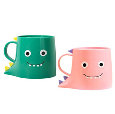 Plastic Kids Toothbrush Holders 2PCS Cute Dinosaur Kid Bathroom Cups