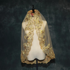 BlingBling Bridal Veil Gold Green Blue Wedding Hair Accessories Wedding Veil