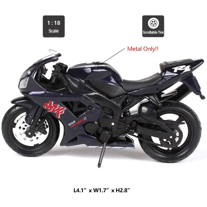1:18 Yamaha YZF-R1 Modelo de motocicleta Diecast Vehículo de juguete Niños Juguetes para niños Regalos Foto 2 de 4
