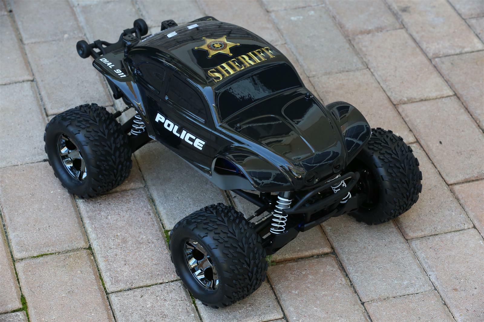 Carrozzeria Personalizzata Police Sheriff BashRunner Per Traxxas 1/16 Summit - Mini Truck